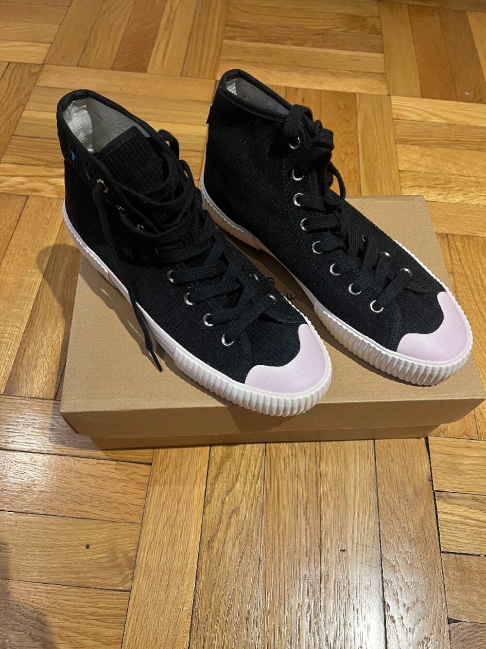 Paul Smith Kibby Black Cotton Corduroy High-top Sneakers UK 10 US 11 EU 44